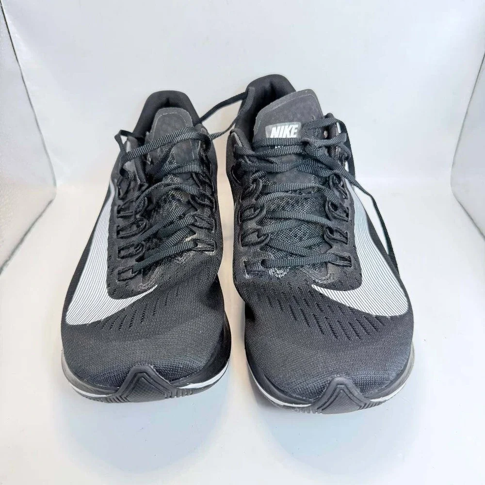 Nike Zoom Fly Mens 8.5 Black White Racing Running Shoes 880848-001 Excellent